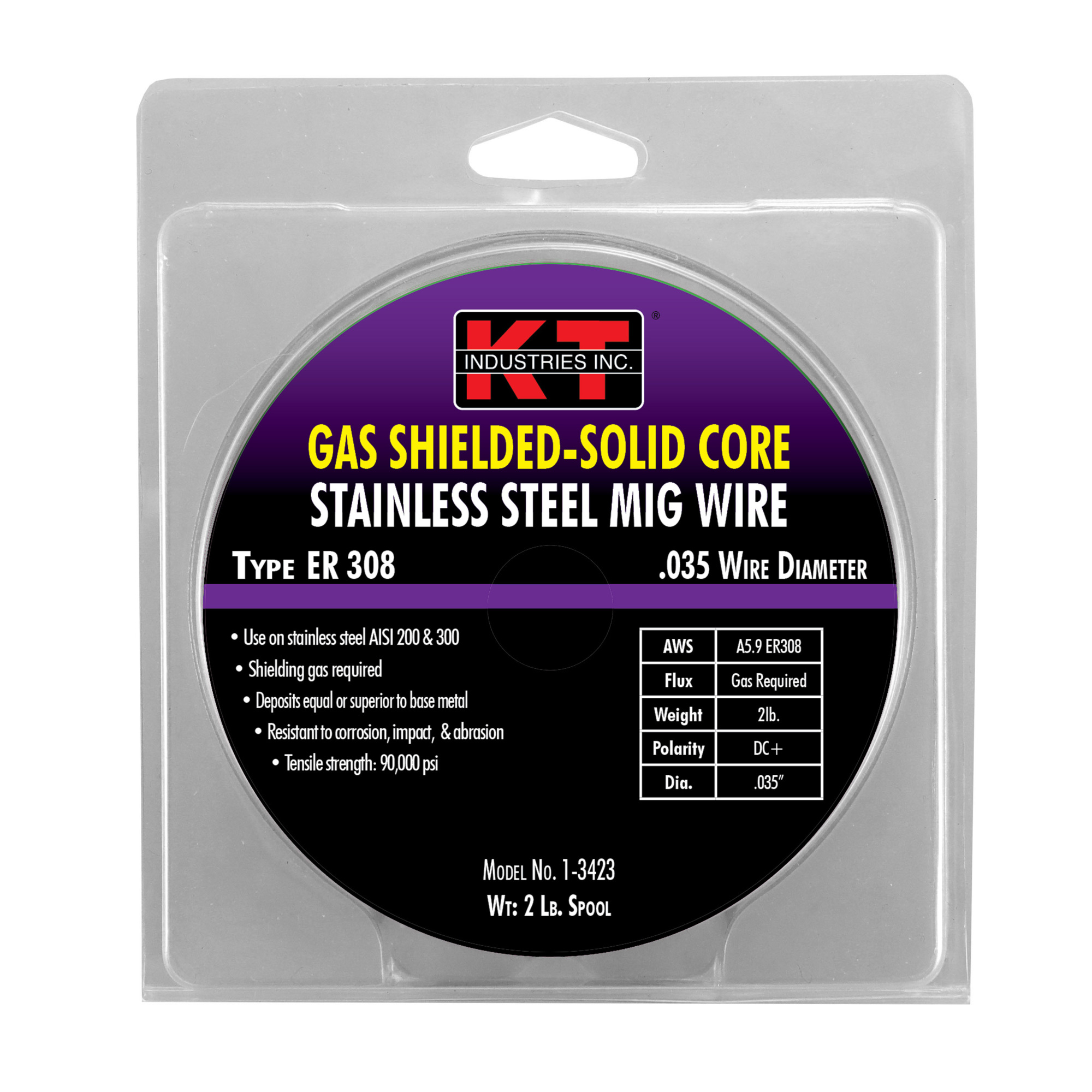 K-T Industries Stainless Steel MIG Wire — 0.035in., 2 lbs., Model# 1-3423